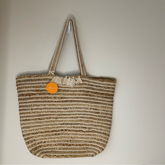 C&C California Handbags - C&C California Large Striped Tassel Tote